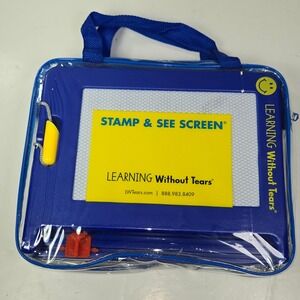 Learning Without Tears Stamp & See Screen Magnetic Writing Toy Blue Case NEW